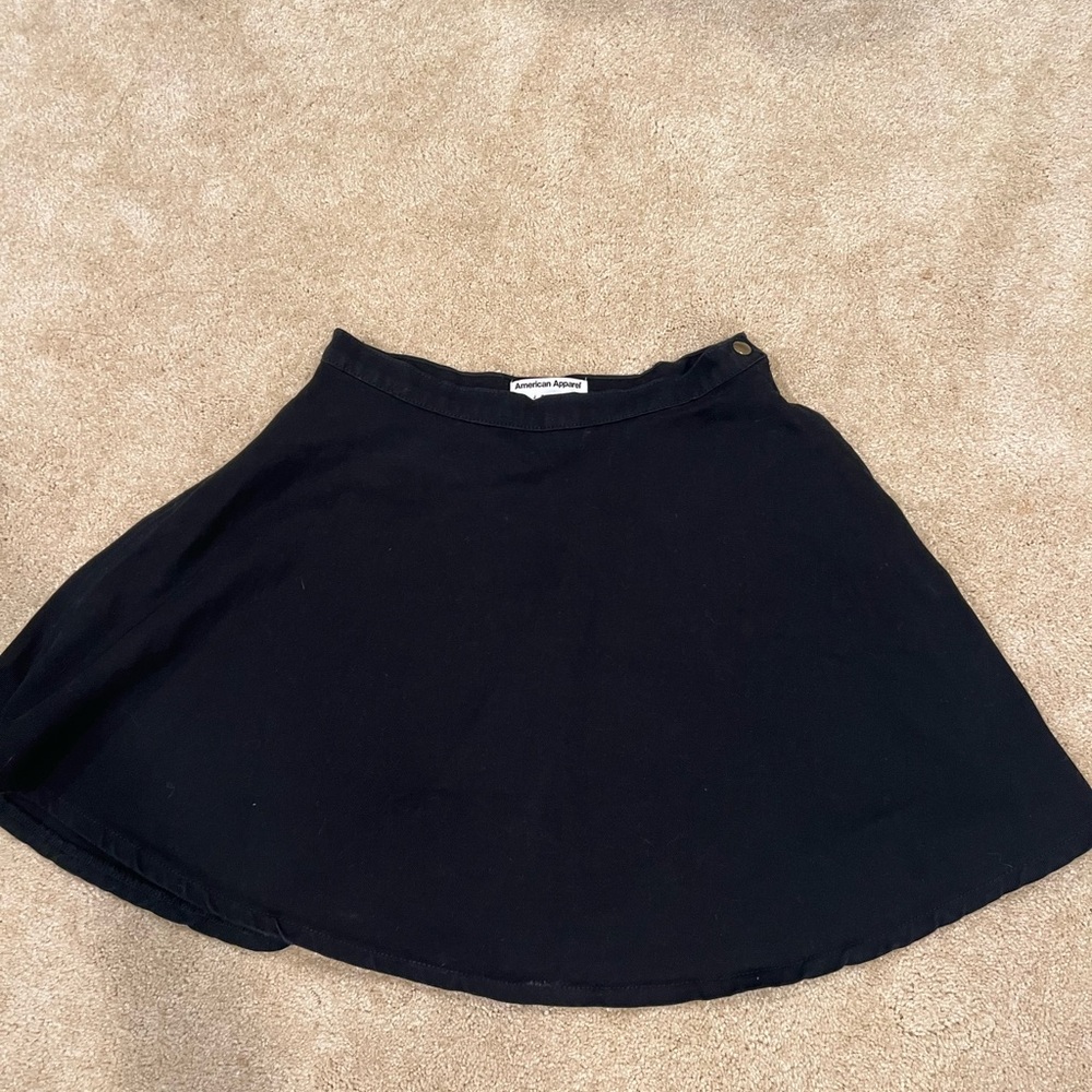 American apparel black denim skirt
